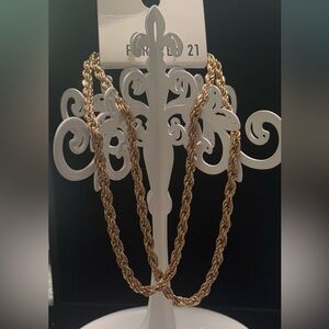Forever 21 Double Gold Rope Chain Necklace